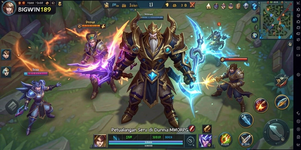 Tampilan action-packed gameplay di dunia MMORPG BIGWIN189.
