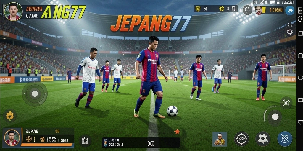 Tampilan gameplay mengasyikkan dari JEPANG77 dengan aksi bola.