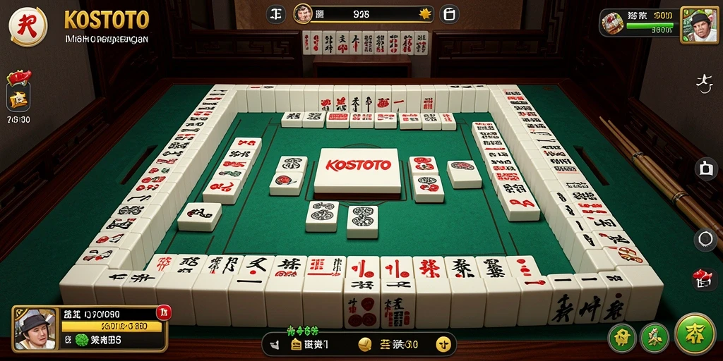 Screenshot KOSTOTO menunjukkan gameplay Mahjong yang menantang dan menarik.