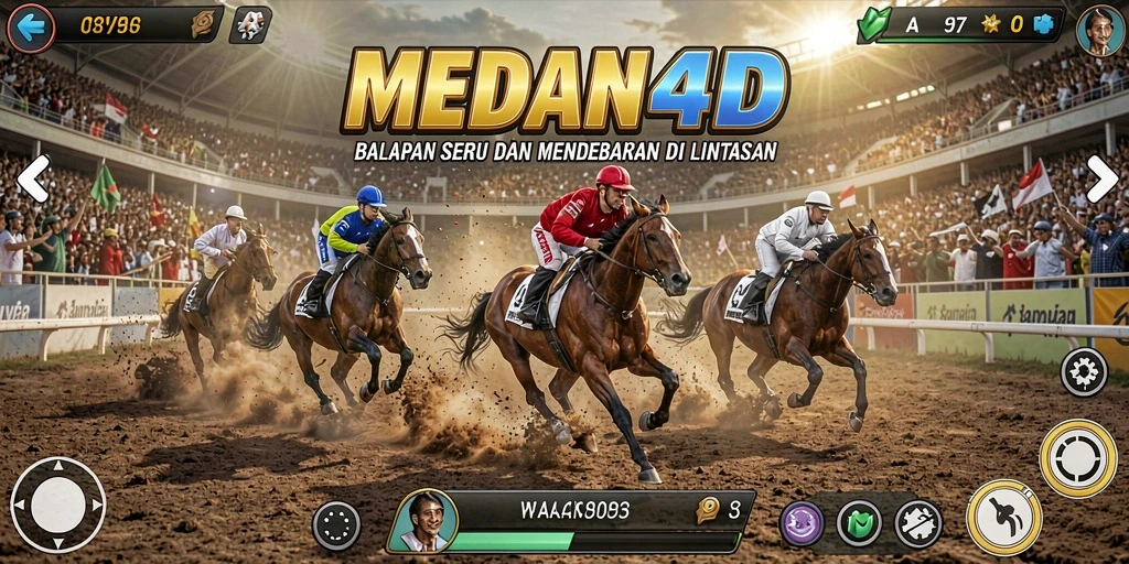 Tampilan seru balapan di MEDAN4D dengan mobil yang melaju kencang.